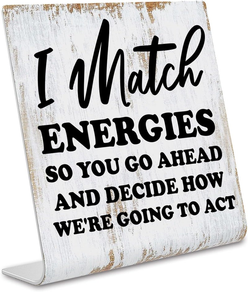 TRCENDE Funny Desk Signs for Women Men Office, Work Humor Decor Cubicle, Office Shelf Table Desk Decor for Cowoker Friends Sister Manager, Sarcastic Work Stress Relief White Elephant Gift Idea dksg3 - Image 1